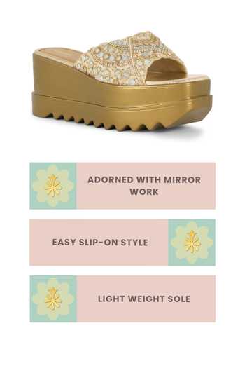 Shop Anaar Gold Naaz Brocade Embellished Wedge Platform Slip-on Heels Online at Aza Fashions Shop_Anaar_Gold Naaz Brocade Embellished Wedge Platform Slip-on Heels _Online_at_Aza_Fashions