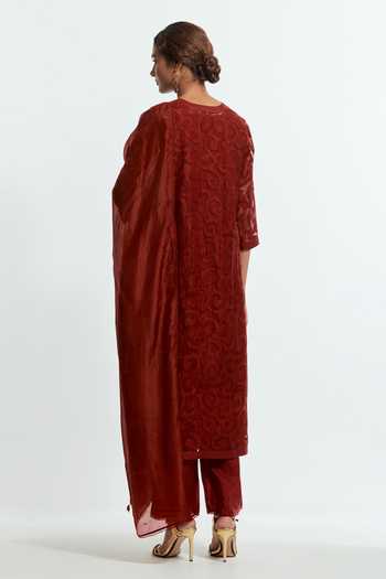 Kora Embroidered Kurta Pant Set 
