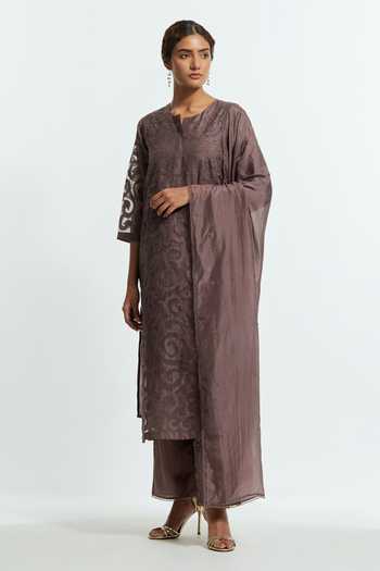 Kora Floral Applique Kurta Set 