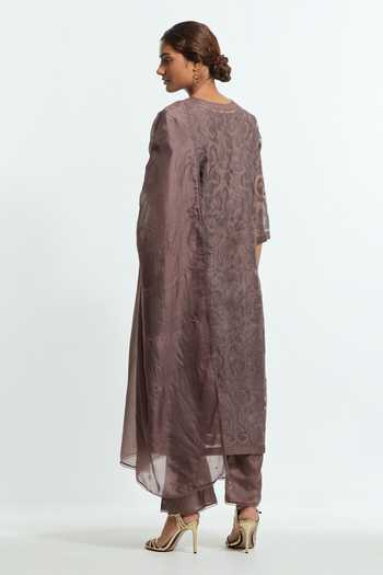 Kora Floral Applique Kurta Set 
