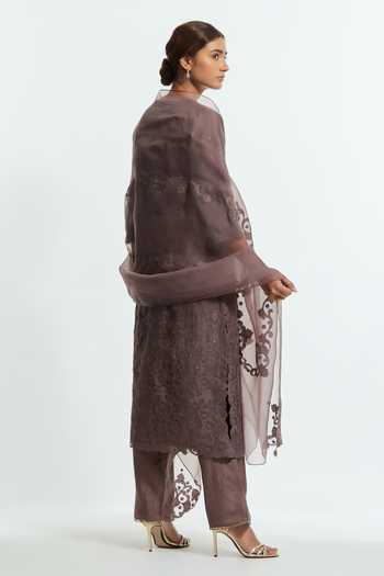 Kora Applique Work Kurta Pant Set 