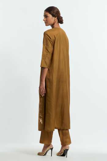 Kora Applique Embroidered Kurta Set 
