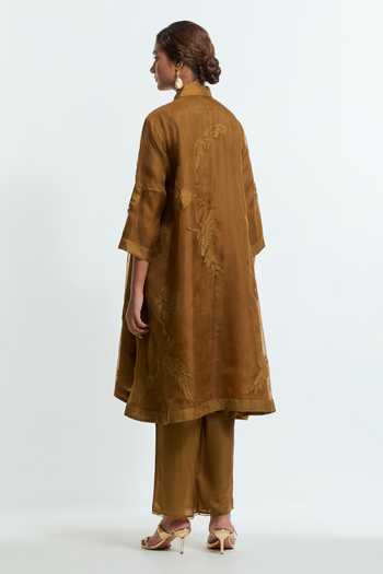 Kora Bird Applique Motif Kurta & Pant Set 