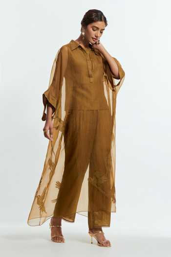 Kora Applique Work Kaftan & Pant Set 