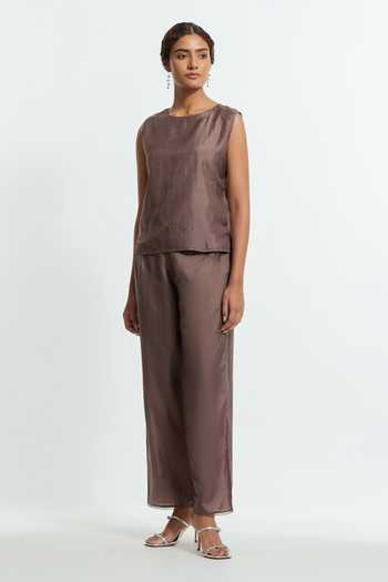 Kora Grey Silk, Organza Collared Neck Embroidered Kaftan And Pant Set Online at Aza Fashions Kora_Grey Silk, Organza Collared Neck Embroidered Kaftan And Pant Set _Online_at_Aza_Fashions