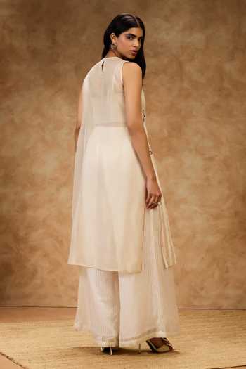 Needleten Thread Work A-Line Dress 