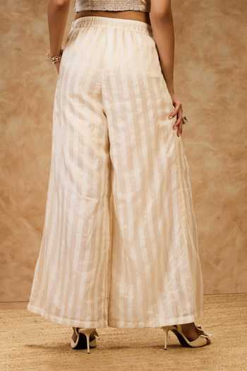 Needleten Gold Cotton, Tissue Round Neck Thread Work A-line Dress at Aza Fashions Needleten_Gold Cotton, Tissue Round Neck Thread Work A-line Dress _at_Aza_Fashions