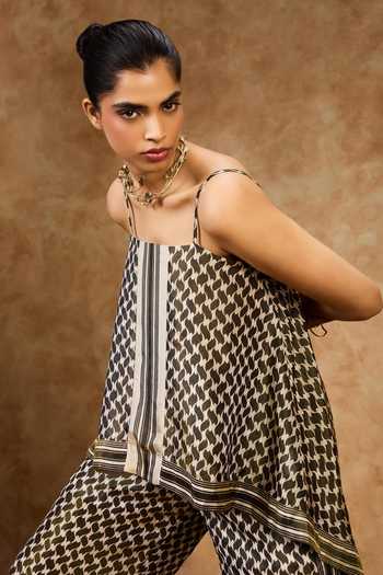 Needleten Olive Mosaic Strappy Top 