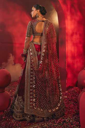 Payal & Zinal Sindoor Velvet Lehenga Set 