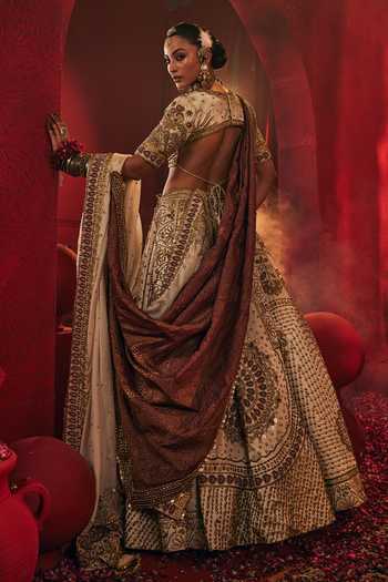 Payal & Zinal Shashi Geometric Embroidered Lehenga Set