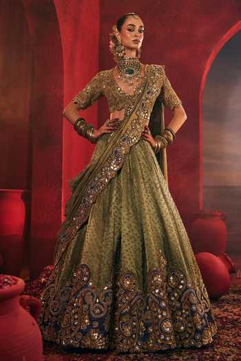 Payal & Zinal Shehzadi Paisley Embroidered Lehenga Set