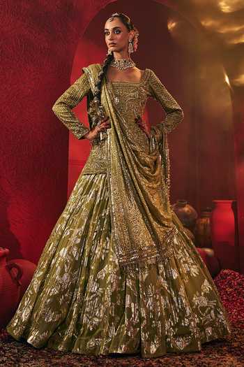 Payal & Zinal Soumya Floral Motif Kurta Lehenga Set 