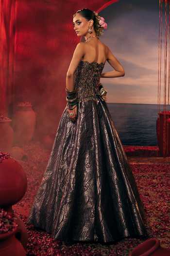 Payal & Zinal Helena Woven Corset & Lehenga Set 