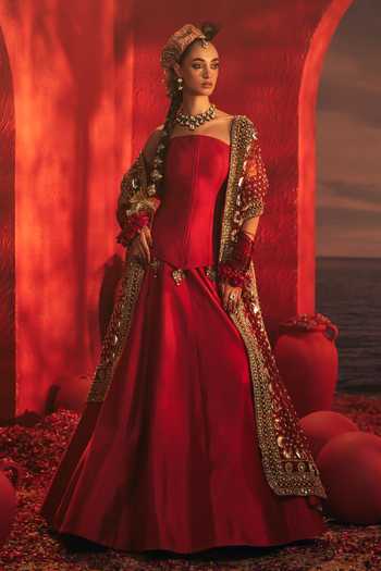 Payal & Zinal Ananta Raw Silk Corset Lehenga Set 