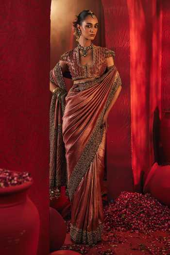 Payal & Zinal Annika Border Embroidered Saree With Blouse