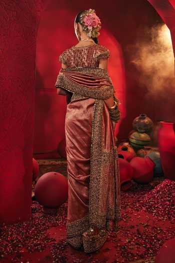 Payal & Zinal Annika Border Embroidered Saree With Blouse