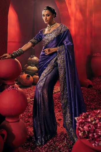 Payal & Zinal Zarna Embroidered Saree With Blouse 