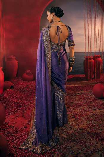 Payal & Zinal Zarna Embroidered Saree With Blouse 