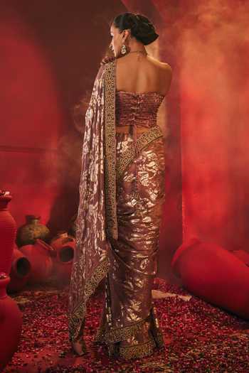 Payal & Zinal Dori Gaji Woven Saree With Corset 
