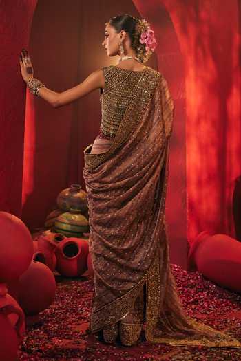 Payal & Zinal Kalirah Embroidered Saree With Blouse 