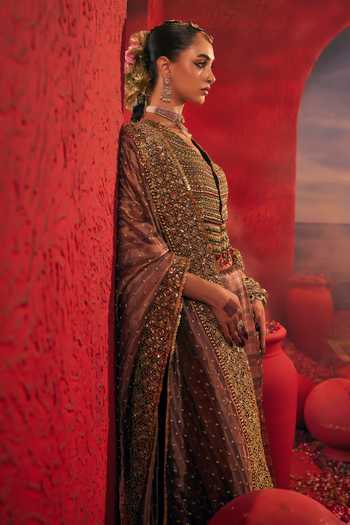 Shop Payal & Zinal Multi Color V-neck Kalirah Embroidered Saree With Blouse Online at Aza Fashions Shop_Payal & Zinal_Multi Color V-neck Kalirah Embroidered Saree With Blouse _Online_at_Aza_Fashions