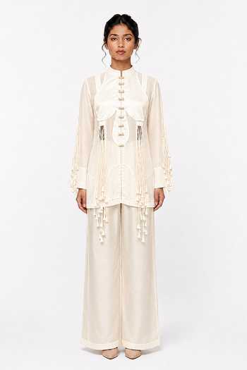 Saim Sheer Chanderi Top & Trouser Set 
