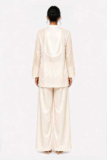 Saim Sheer Chanderi Top & Trouser Set 
