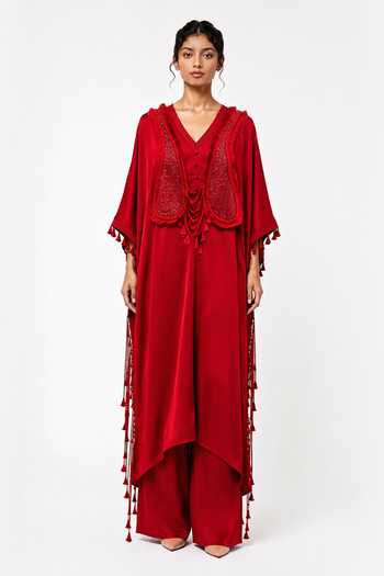 Saim Patchwork Embroidered Kaftan & Pant Set 