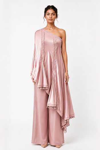 Saim Godets One-Shoulder Top & Trouser Set 