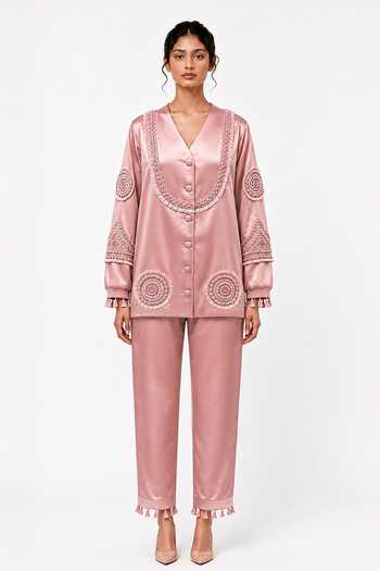 Saim Ornamented Embroidered Jacket & Pant Set 