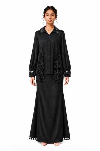 Saim Silk Embroidered Shirt & Skirt Set 