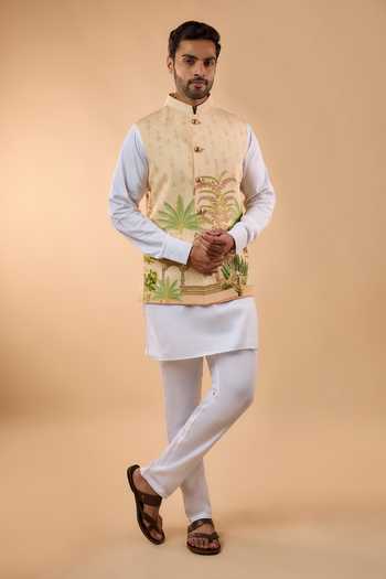 Spring Break Printed Nehru Jacket Set