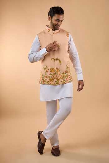 Spring Break Botanical Print Nehru Jacket Set