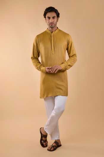 Spring Break Mustard Yellow Embroidered Kurta Set