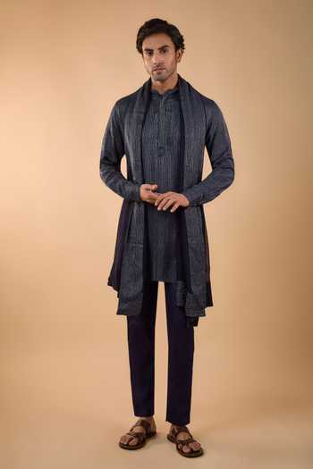Spring Break Navy Embroidered Kurta Set