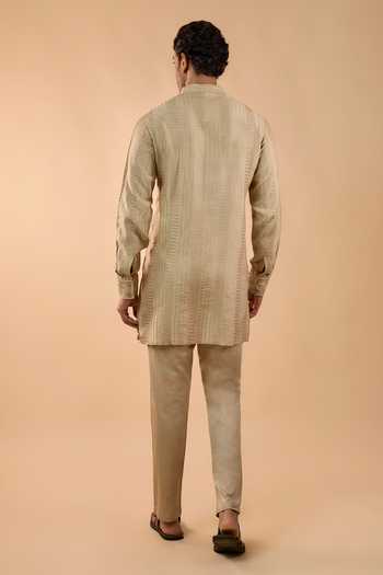 Spring Break Beige Embroidered Kurta Set