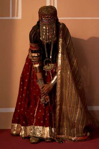 Swatti Kapoor Multi Color Chanderi Niviya Handwoven Dupatta Online at Aza Fashions Swatti Kapoor_Multi Color Chanderi Niviya Handwoven Dupatta _Online_at_Aza_Fashions