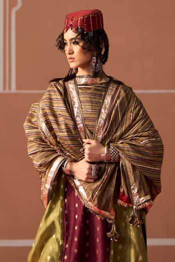 Swatti Kapoor Multi Color Chanderi Niviya Handwoven Dupatta at Aza Fashions Swatti Kapoor_Multi Color Chanderi Niviya Handwoven Dupatta _at_Aza_Fashions