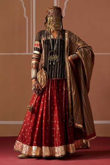 Swatti Kapoor Nazm Handwoven Kurta Lehenga Set