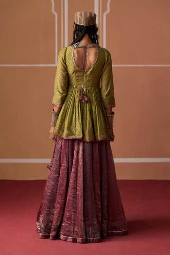 Swatti Kapoor Rida Hand Block Print Kurta Lehenga Set