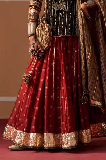 Buy Swatti Kapoor Multi Color Chanderi Kesar Handwoven Skirt Online at Aza Fashions Buy_Swatti Kapoor_Multi Color Chanderi Kesar Handwoven Skirt _Online_at_Aza_Fashions