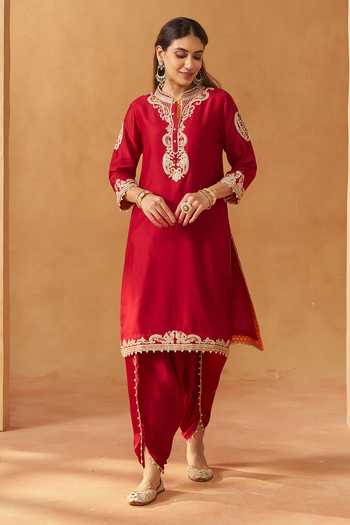 Sheetal Batra Aabisah Silk Chanderi Kurta & Dhoti Pant Set
