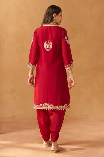 Sheetal Batra Aabisah Silk Chanderi Kurta & Dhoti Pant Set