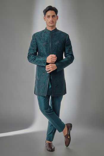 Salil Bhatia Zari Embellished Sherwani Set 