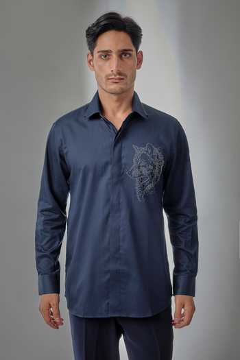 Salil Bhatia Wolf Motif Shirt 