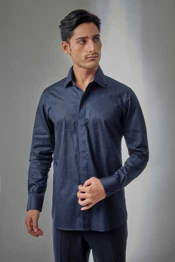 Salil Bhatia Butterfly Crystal Embellished Shirt 