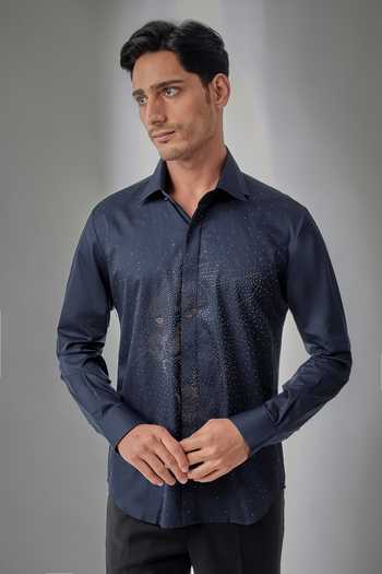 Salil Bhatia Metallic Stud Embellished Shirt 