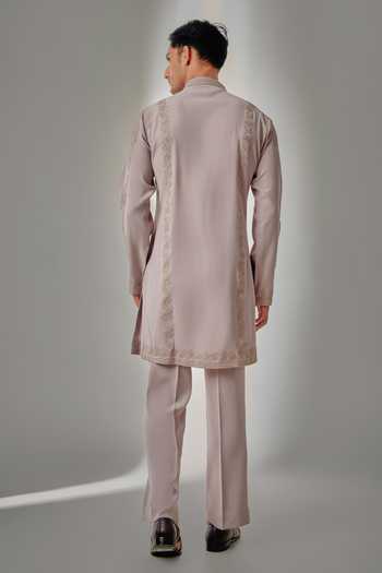 Salil Bhatia Dusty Rose Dori Work Kurta Set 