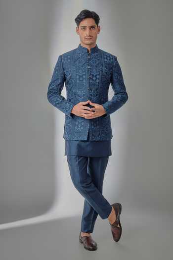 Salil Bhatia Zari Embellished Bandhgala Set 