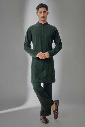 Salil Bhatia Reindeer Dori Embroidered Kurta Set 